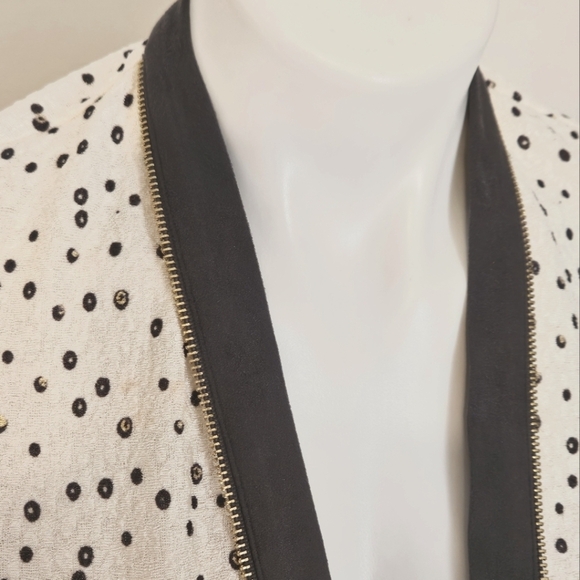 Chico’s Travelers Collection Foiled Peacock Jacket OO- 3/4 sleeve - Picture 9 of 12